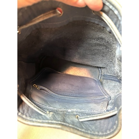 Vintage Coach Bag 1990s Thompson Drawstring Bucket Bag #4151 Baby Blue Worn - Picture 11 of 16